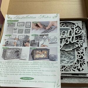 Sparkling Silver Card Box (assembly required) Also comes with heart shaped lock